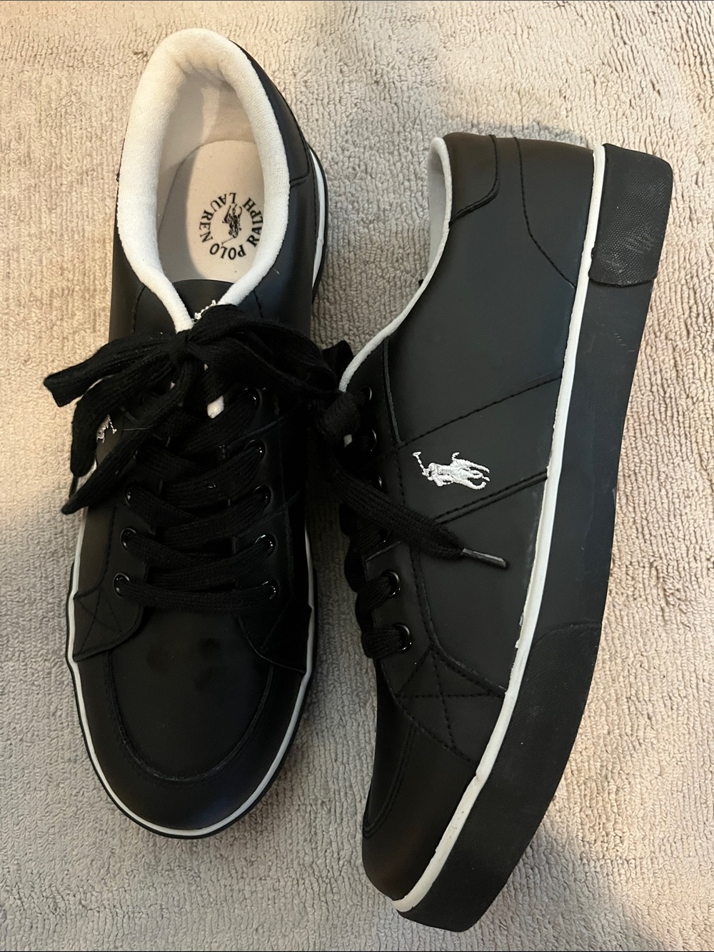 Shoes mens new size 13D leather Polo Ralph Lauren black